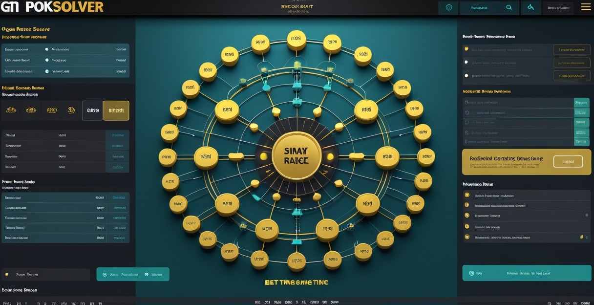 GTO solver poker PioSOLVER range display equity matrix màu teal gold professional